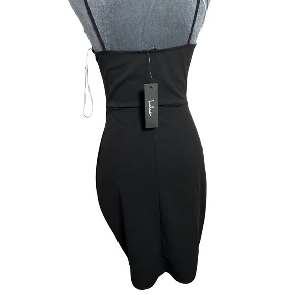NWT Lulus Black Sleeveless Wrap Dress Black Medium Womens Elegant Evening Dress - Picture 4 of 13